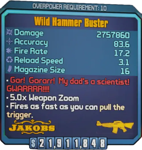 Hammer Buster • BL2 – Legendary Assault Rifle | Lootlemon